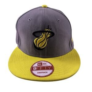 New Era Hardwood classics Miami Heat SnapBack Hat Yellow and Gray